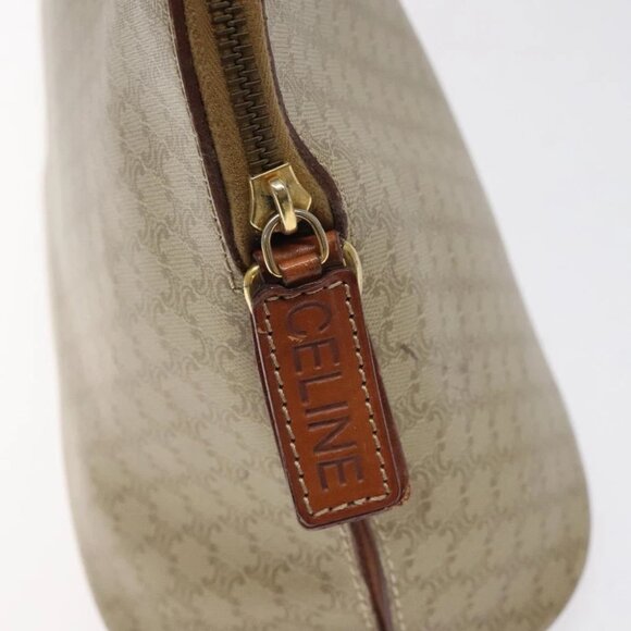 CELINE Macadam Canvas Hand Bag PVC Beige Gold Auth - Picture 2 of 16